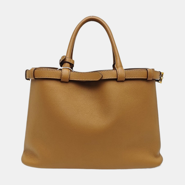 Calfskin Tote Bag Medium Brown