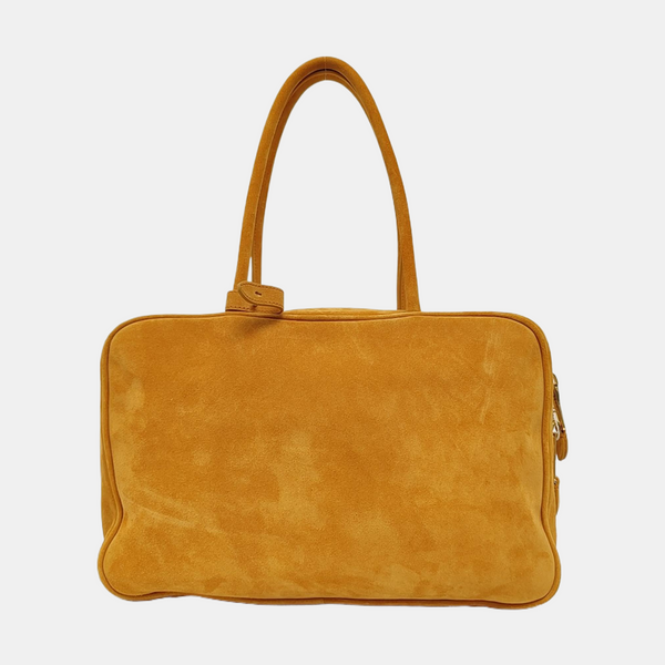 Authenticated pre-owned  Beau Suede Yellow - Top Handle Bag at Looply