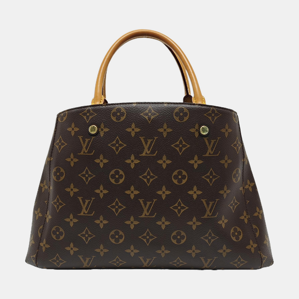 MONTAIGNE MM Monogram Coated Canvas Brown