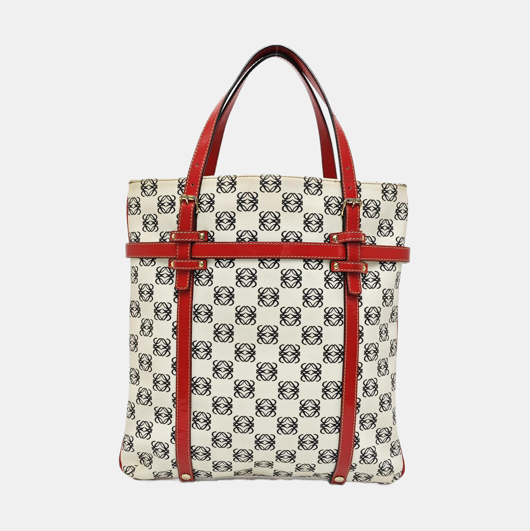 Monogram Coated Canvas Tote Bag Beige