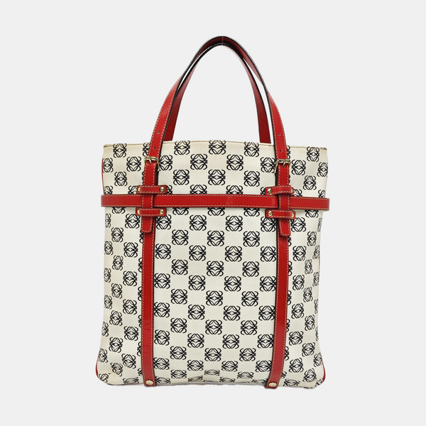 Monogram Coated Canvas Tote Bag Beige