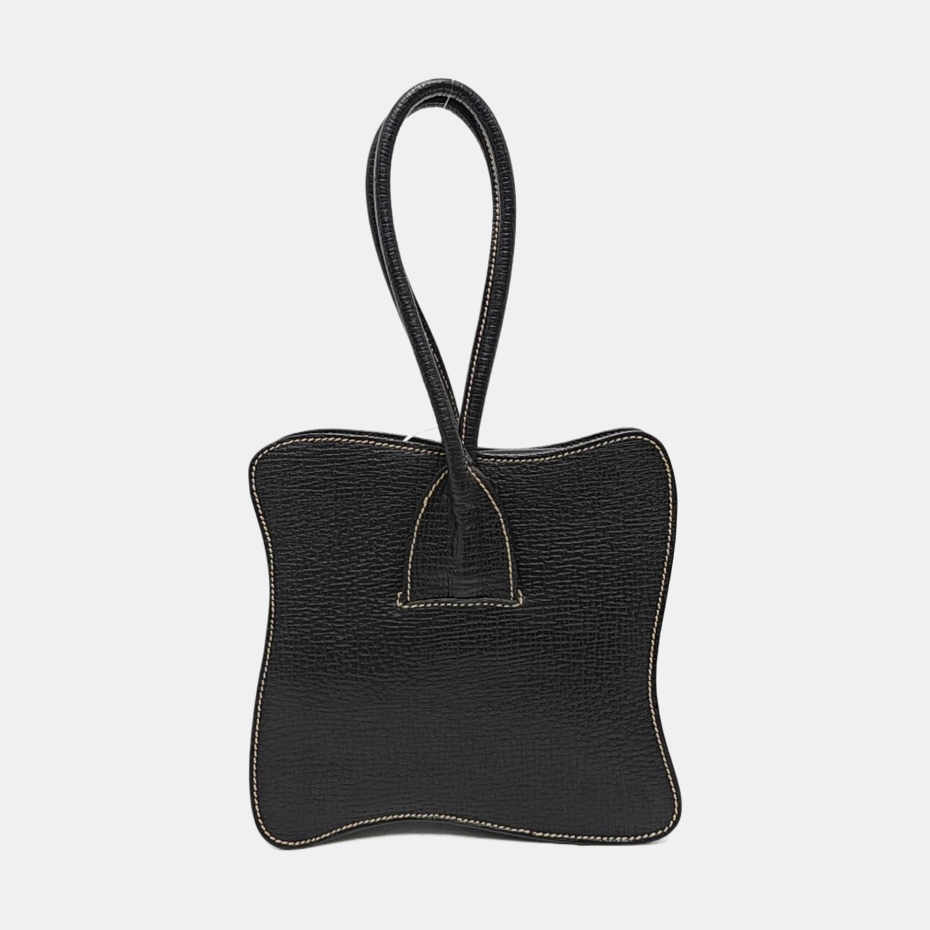 Calfskin Top Handle Bag Black