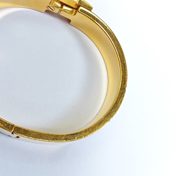 Clic H Metal White Bangle