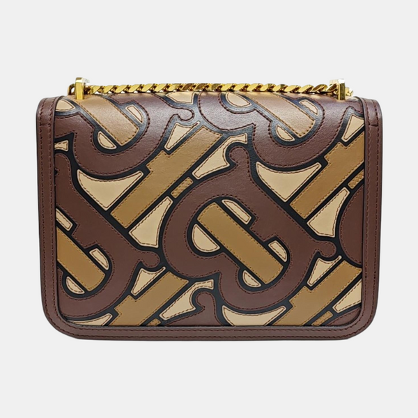 TB Small Quilted Calfskin Brown