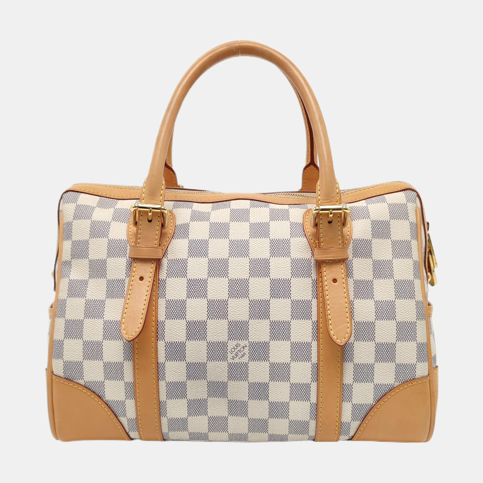 BERKELEY Damier Azur Coated Canvas White