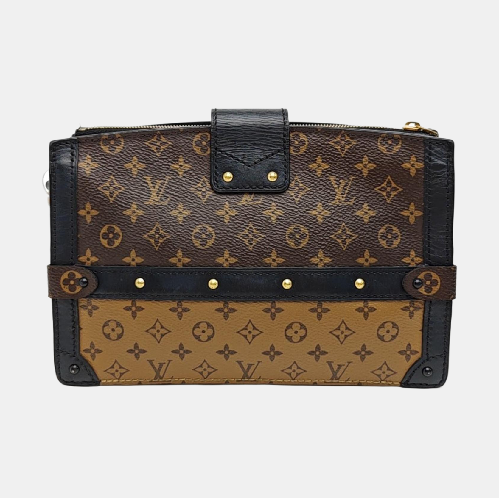 TRUNK Monogram Coated Canvas Brown