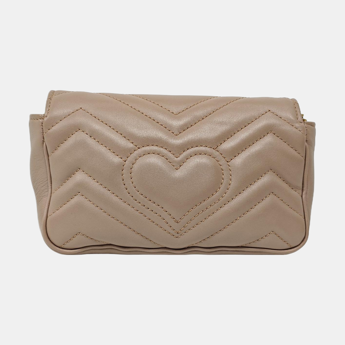 Authenticated pre-owned  GG Marmont Mini Quilted Calfskin Beige - Crossbody Bag at Looply