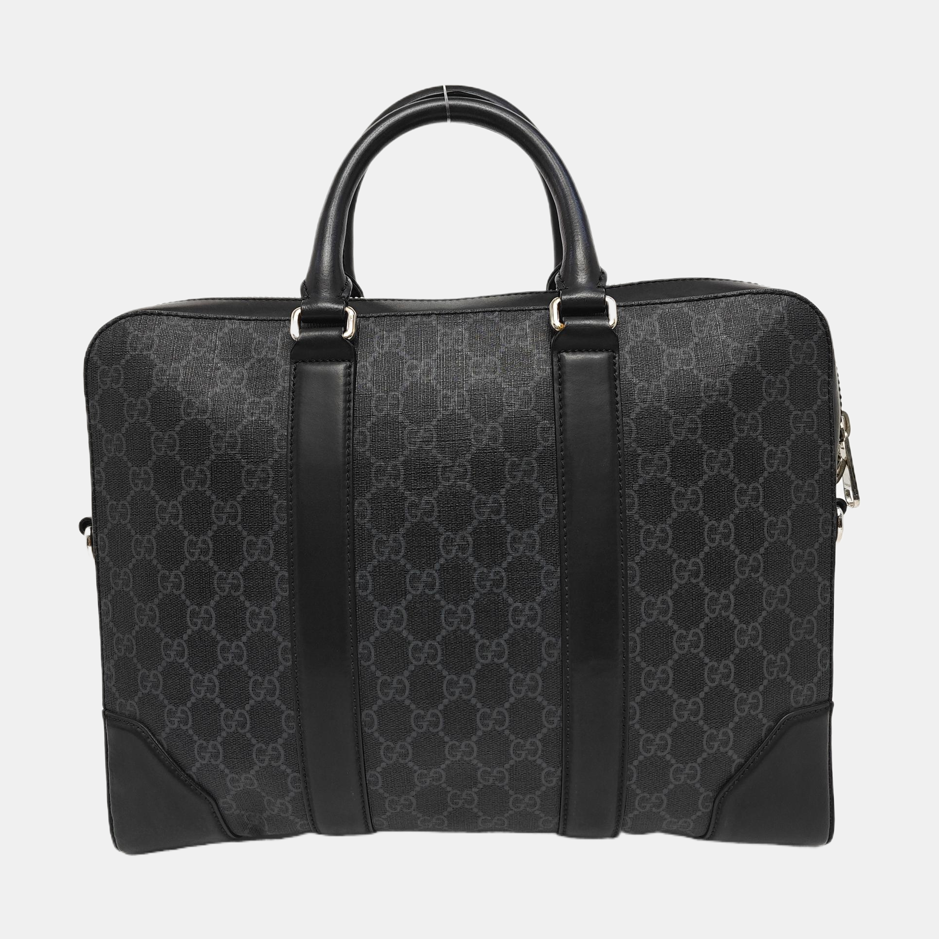 Monogram Coated Canvas Shoulder Bag Black