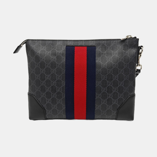 Ophidia Large Monogram Coated Canvas Gray