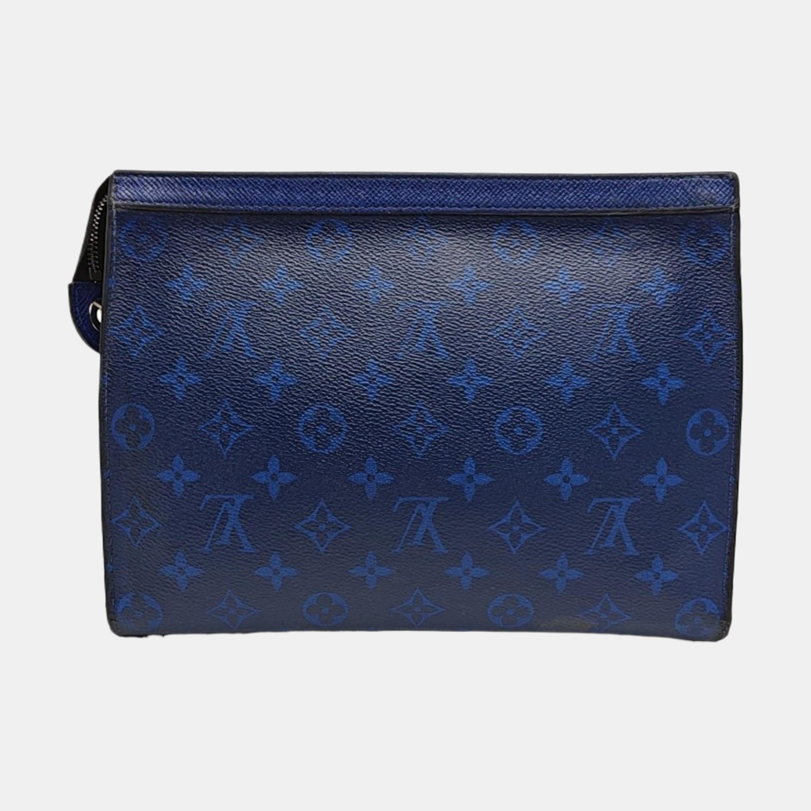 Pochette Voyag MM Monogram Coated Canvas Blue