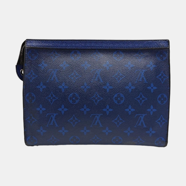 Pochette Voyag MM Monogram Coated Canvas Blue