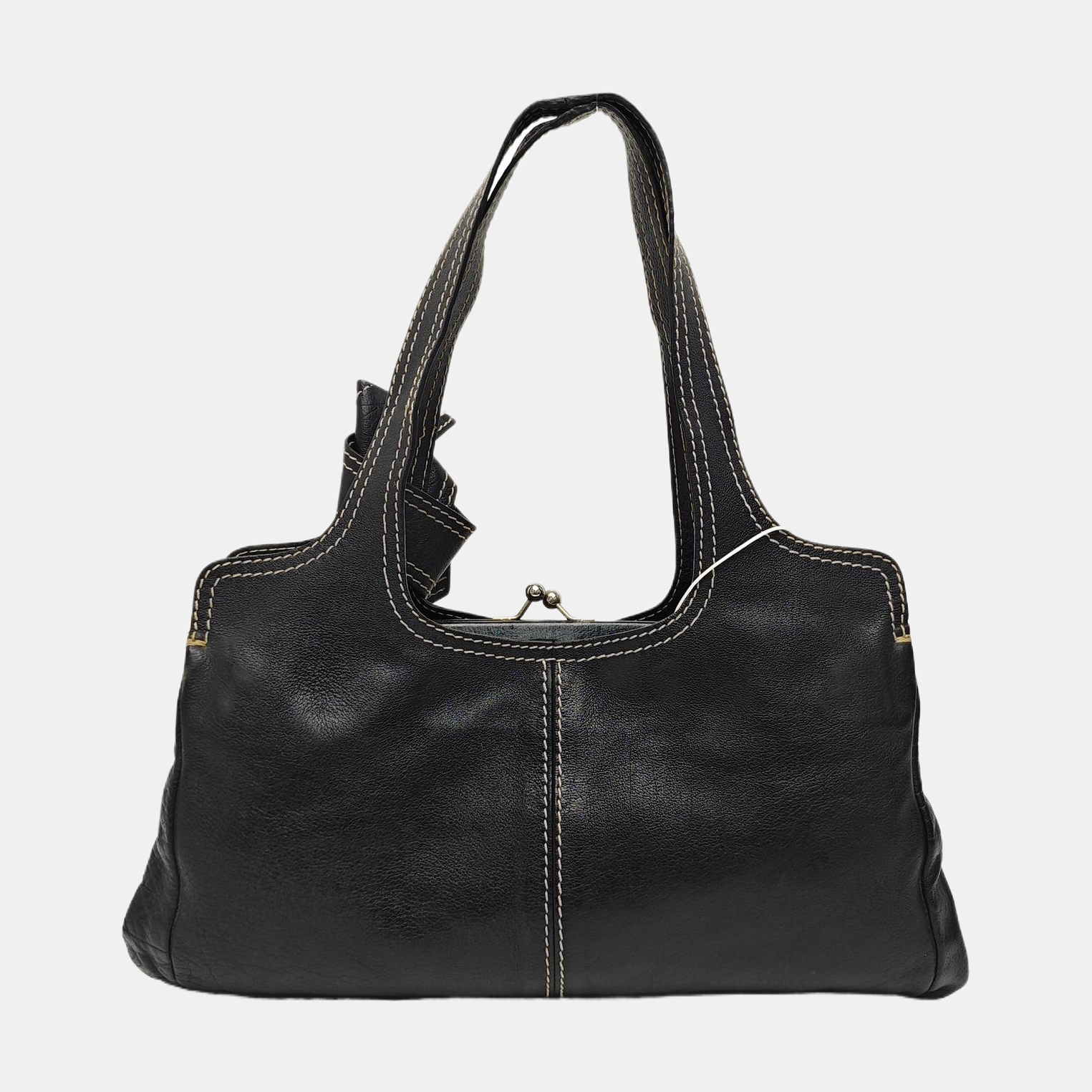 Quilted Calfskin Top Handle Bag Black
