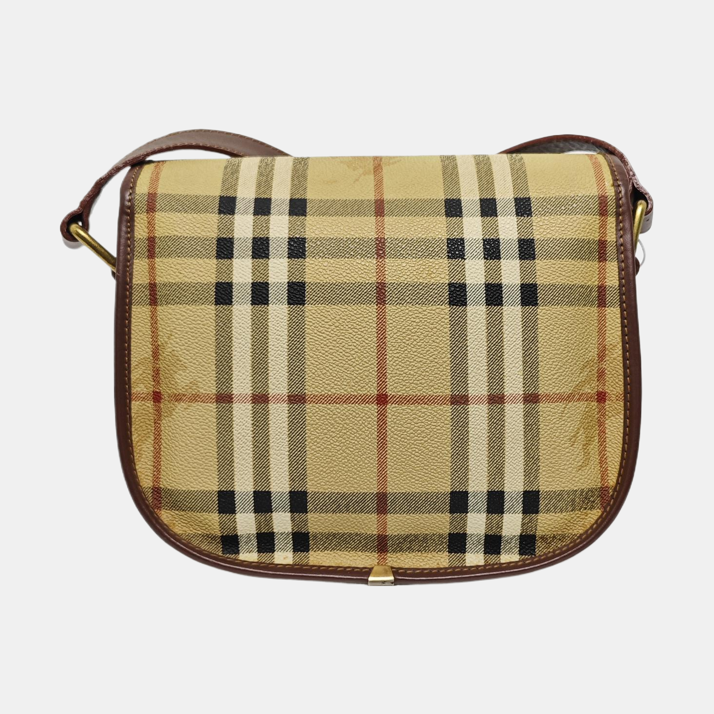 Coated Canvas Crossbody Bag Beige