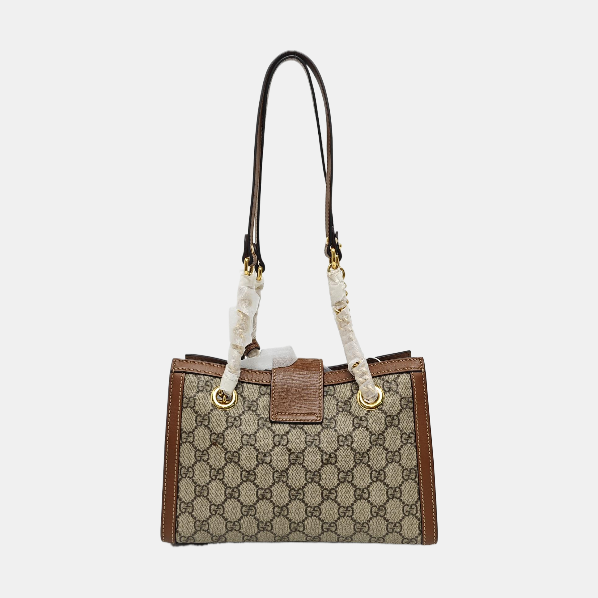 Padlock Small Monogram Coated Canvas Beige