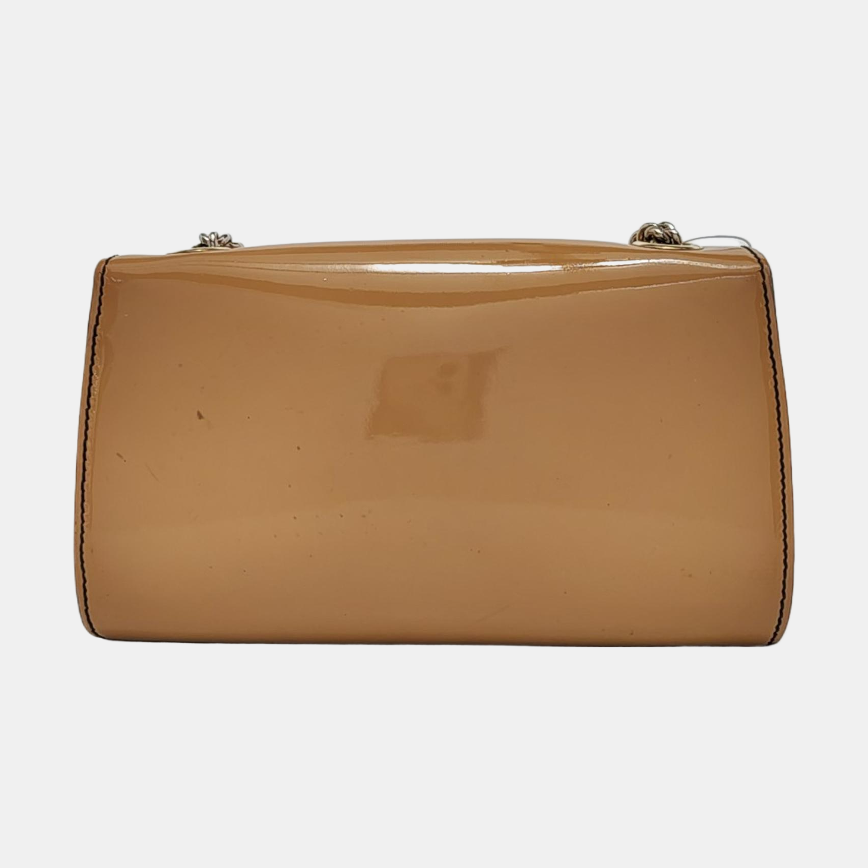 Emily Chain Small Patent Leather Brown