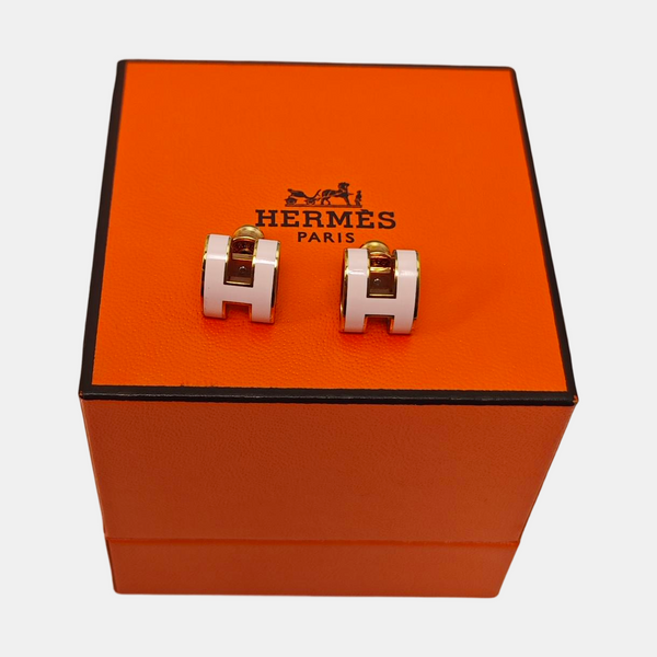 Pop H Metal Red Stud Earrings