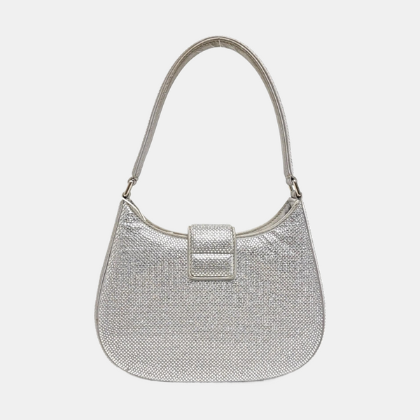 Satin Top Handle Bag Silver
