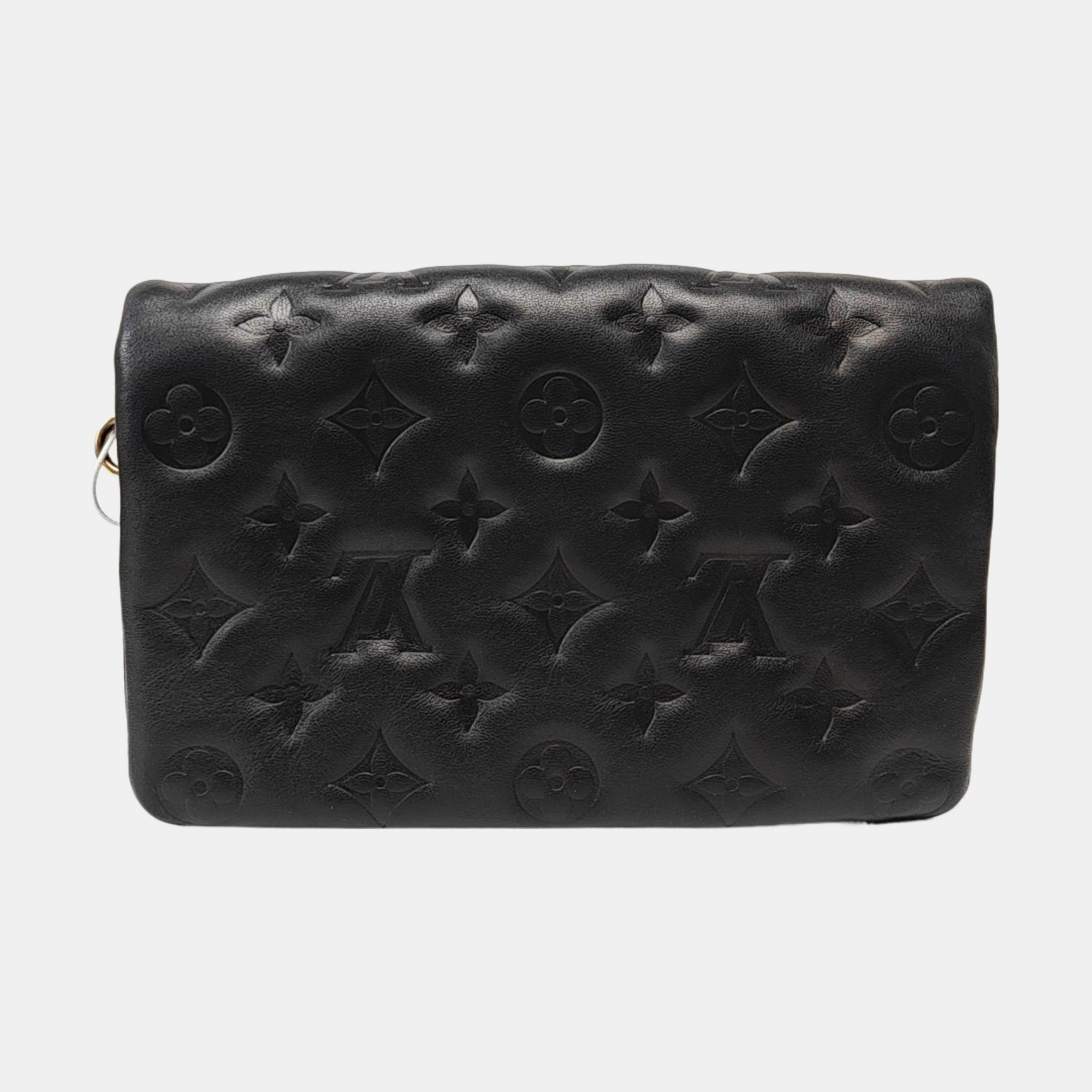Authenticated pre-owned  COUSSIN Monogram Lambskin Black - Shoulder Bag at Looply