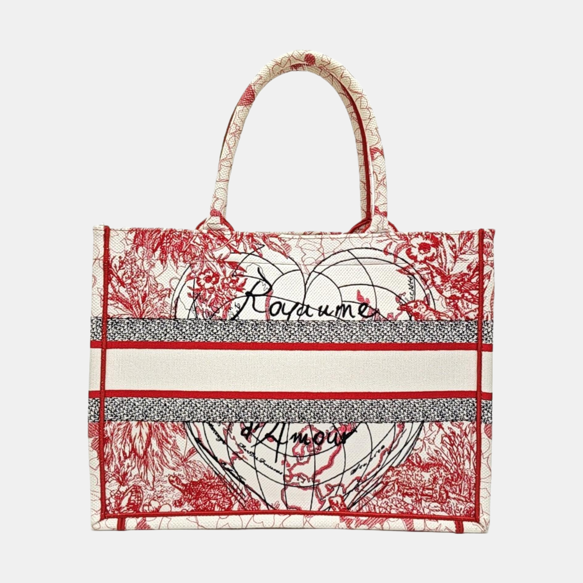 Book Tote Medium Fabric Red