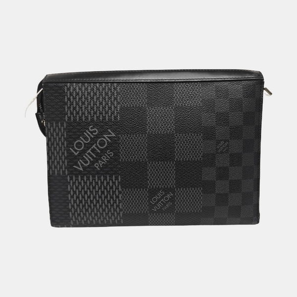 Pochette Voyag MM Damier Graphite Coated Canvas Gray