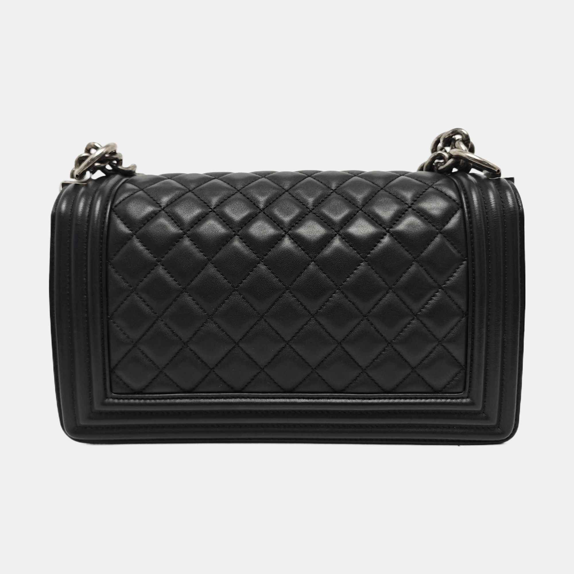BOY CHANEL Medium Quilted Calfskin Black