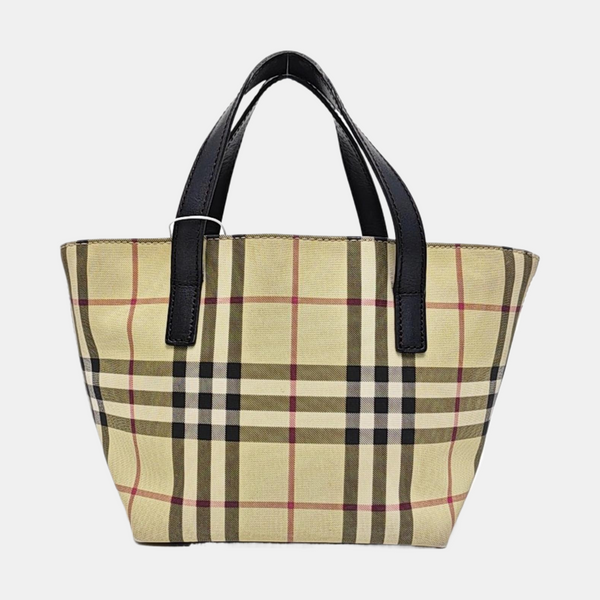Coated Canvas Top Handle Bag Beige