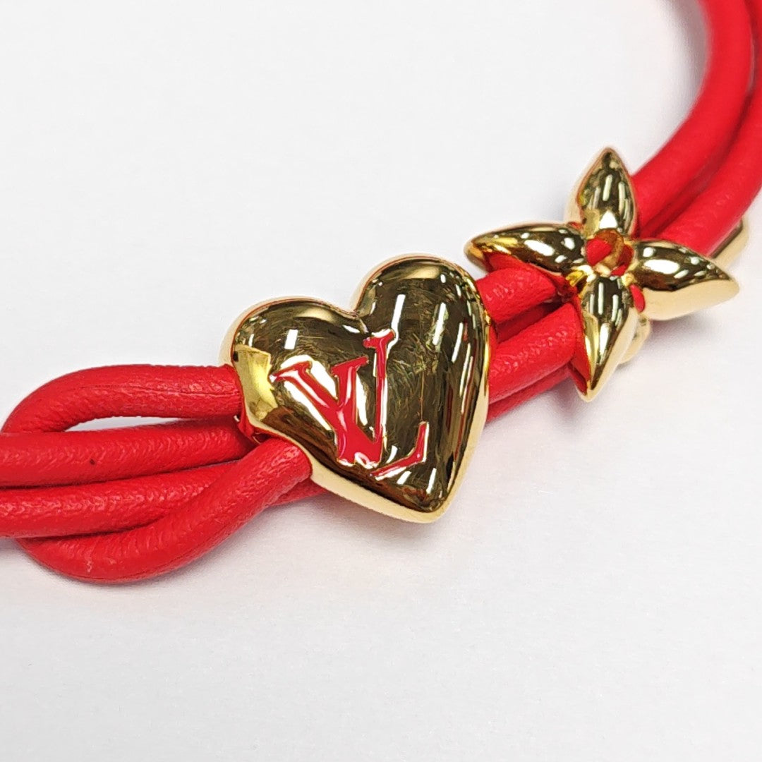 LV Bloom Synthetic Material Red Bracelet