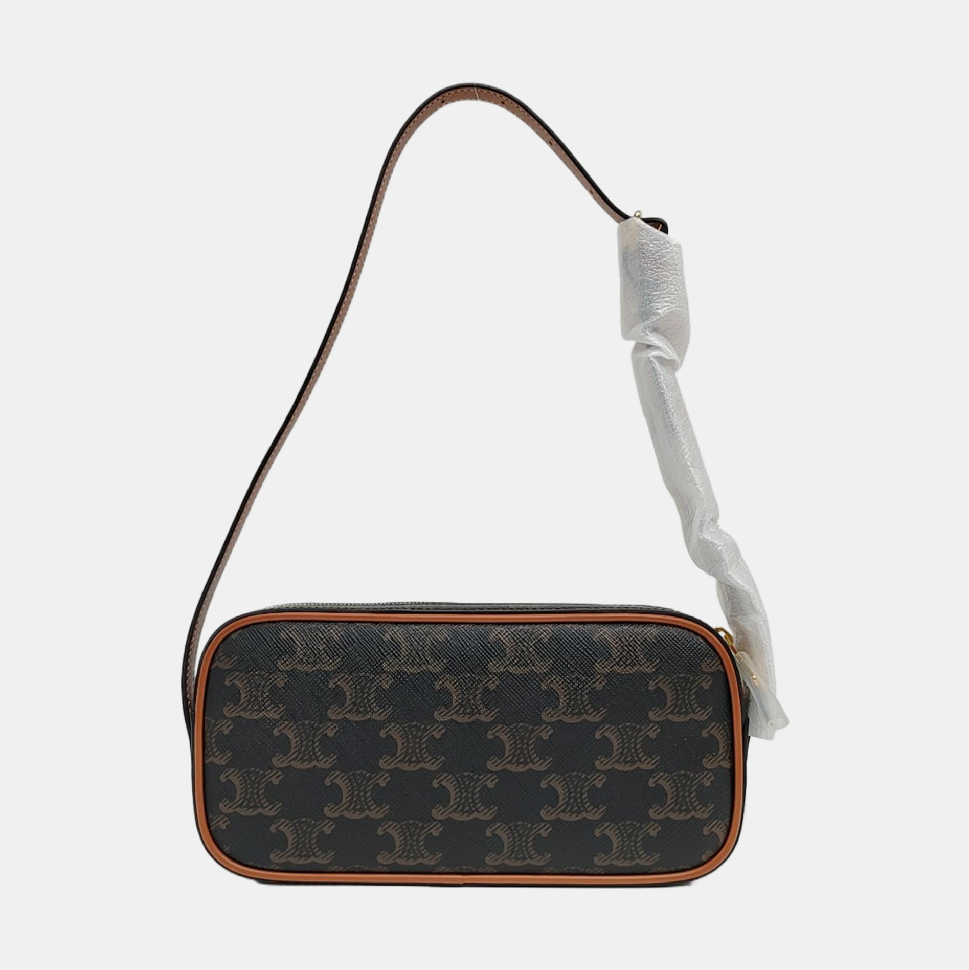 Coated Canvas Top Handle Bag Mini Brown
