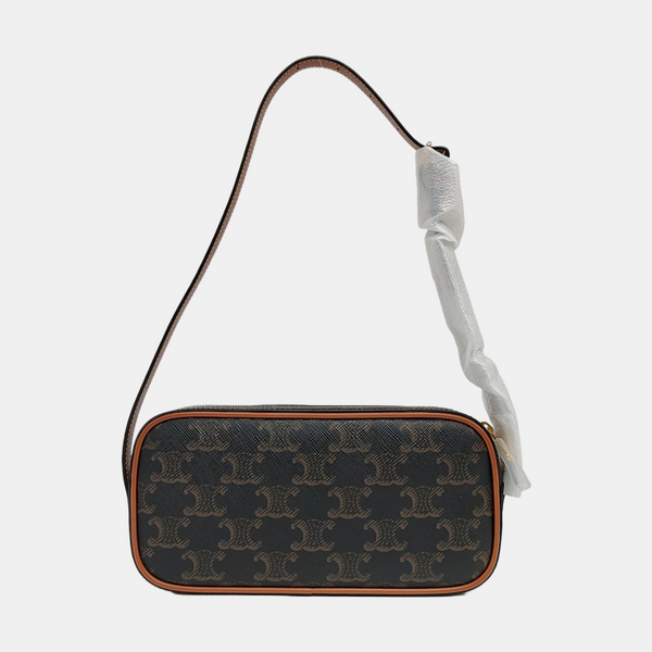Coated Canvas Top Handle Bag Mini Brown