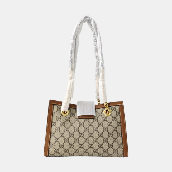 Padlock Small Monogram Coated Canvas Beige