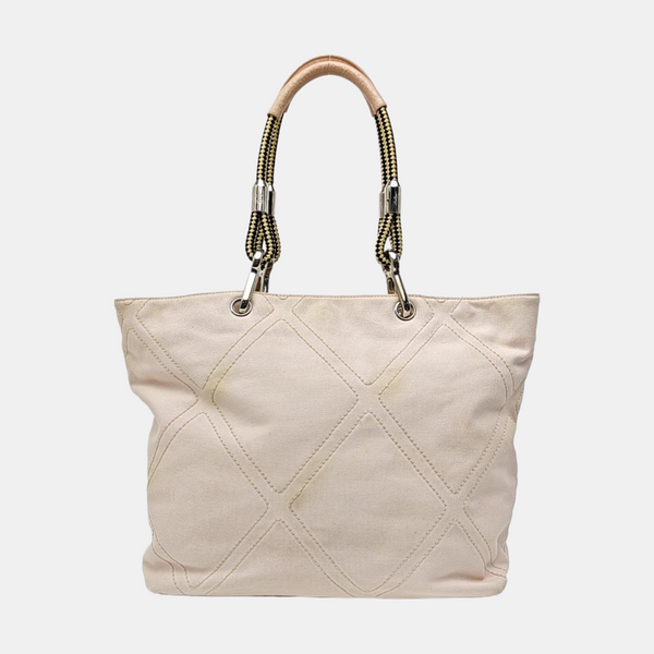 Quilted Canvas Tote Bag Pink