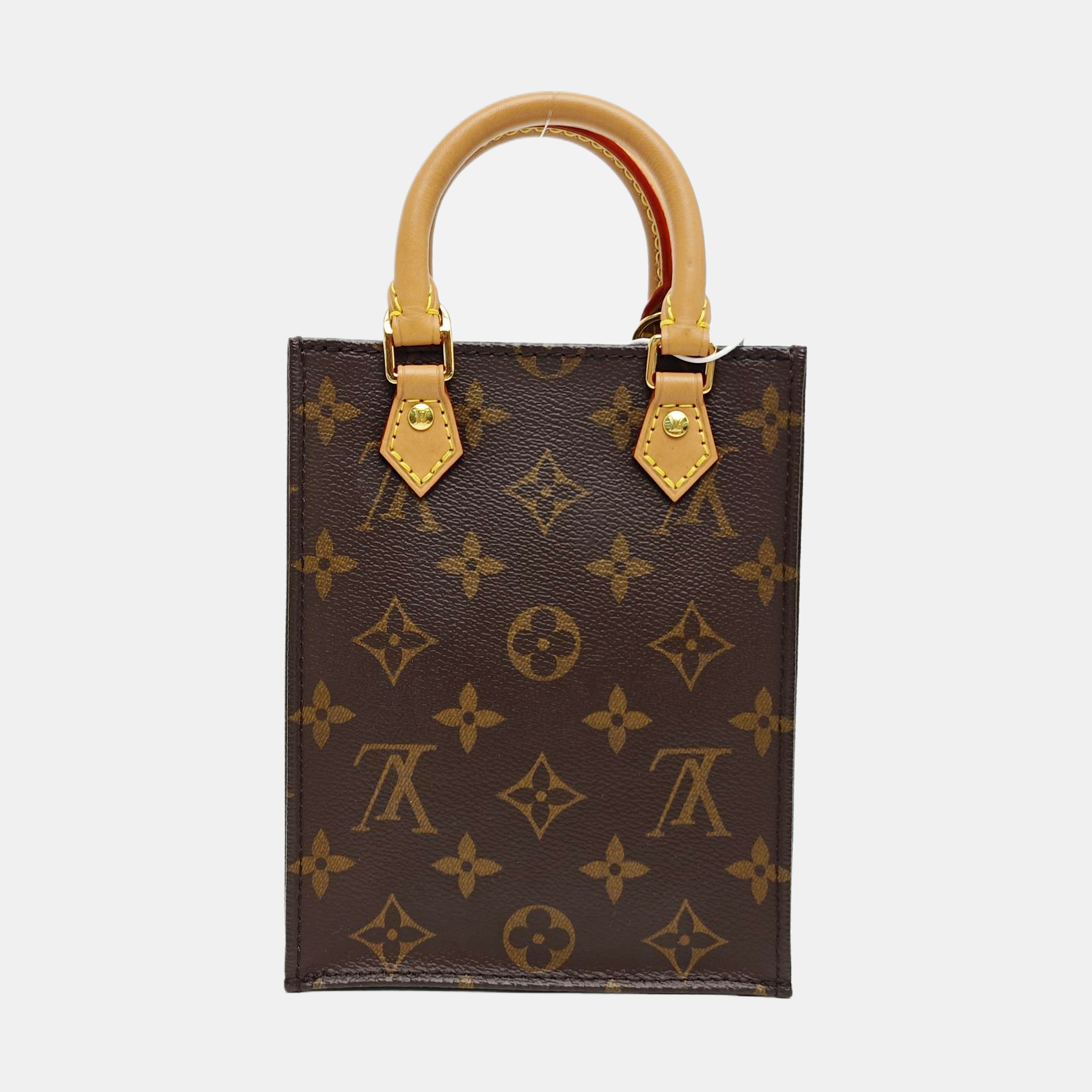 SAC PLAT Mini Monogram Coated Canvas Brown