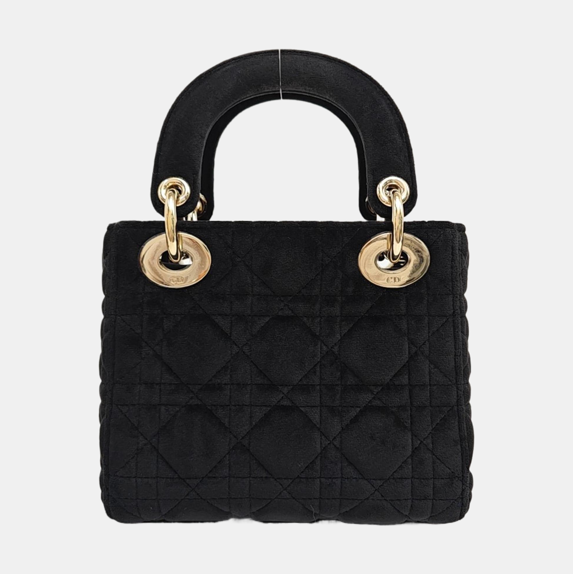 Lady Dior Mini Cannage Fabric Black