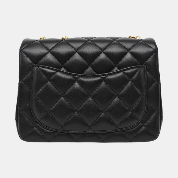 22SS Mini Quilted Lambskin Black