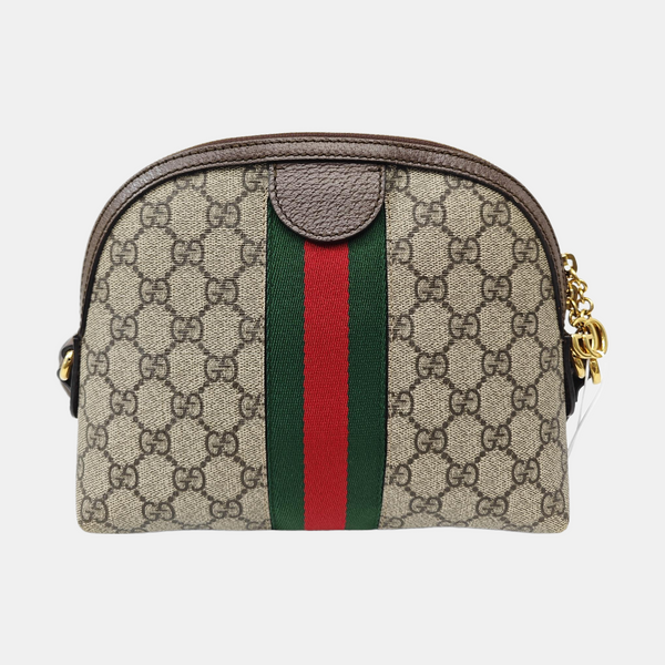 Ophidia Small Monogram Coated Canvas Beige