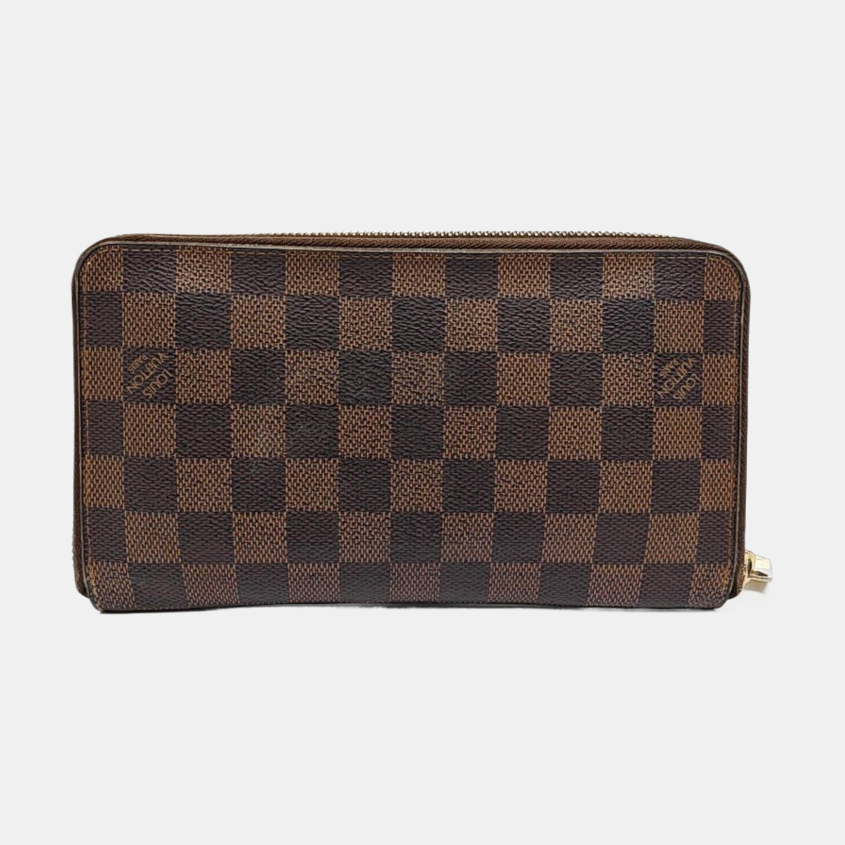 ZIPPY Damier Ebene Coated Canvas Brown Wallet