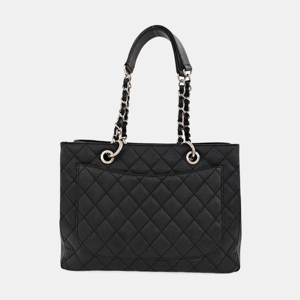 CHANEL GST Large Quilted Grained Calfskin Black