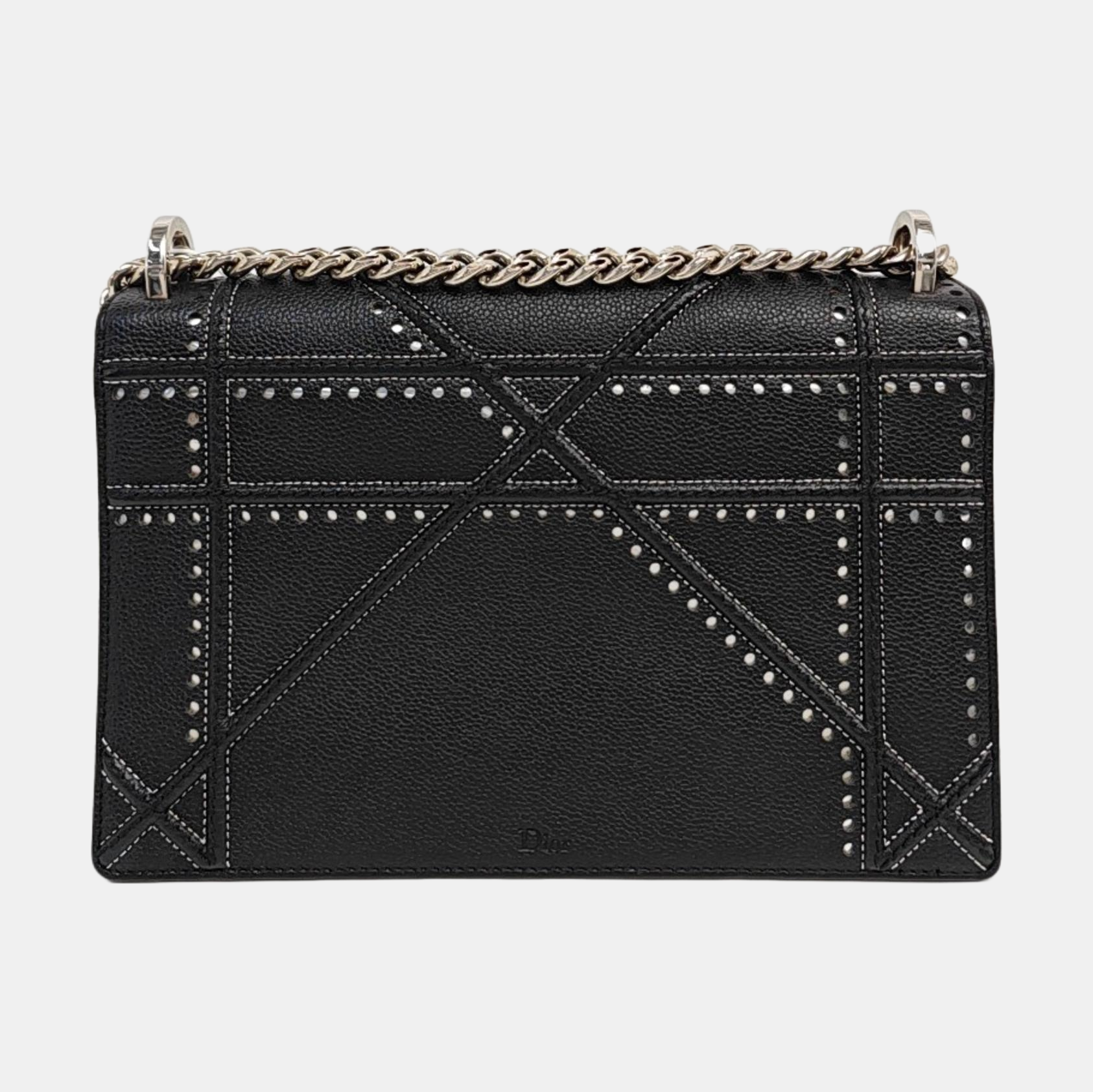 Diorama Medium Cannage Calfskin Black