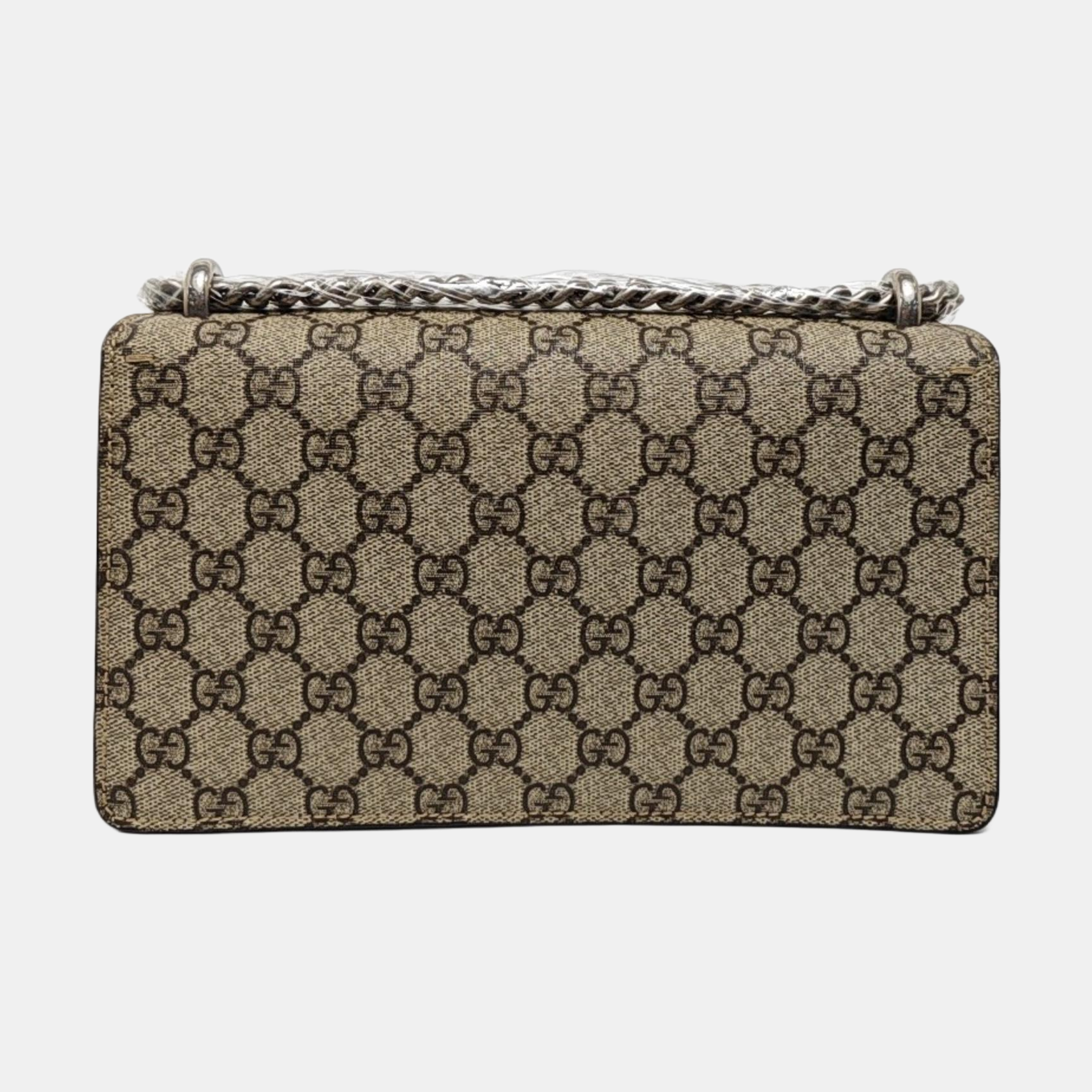 Dionysus Small Monogram Coated Canvas Beige