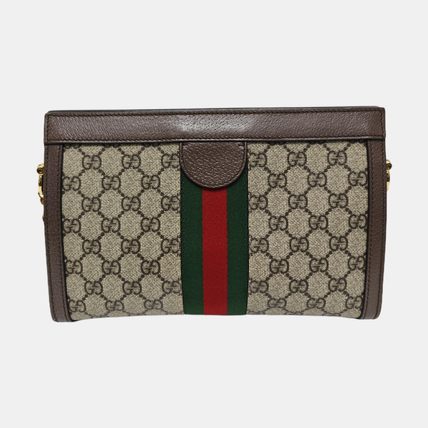 Ophidia Small Monogram Coated Canvas Beige