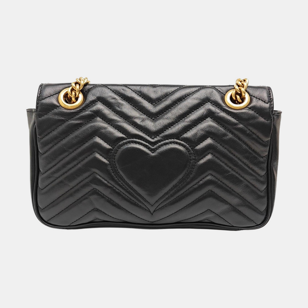 GG Marmont Medium Quilted Calfskin Black