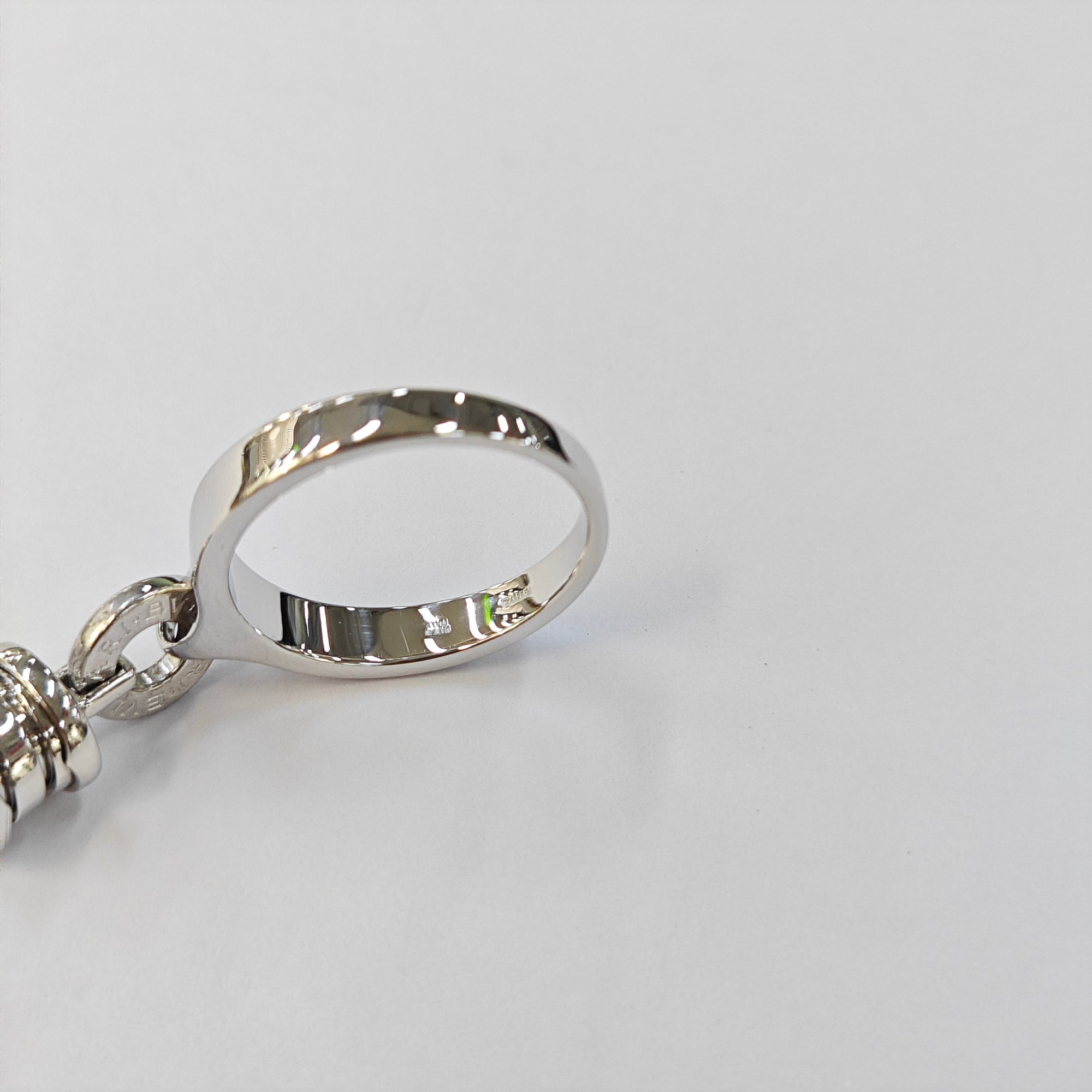 18k White Gold Silver Ring EU 53