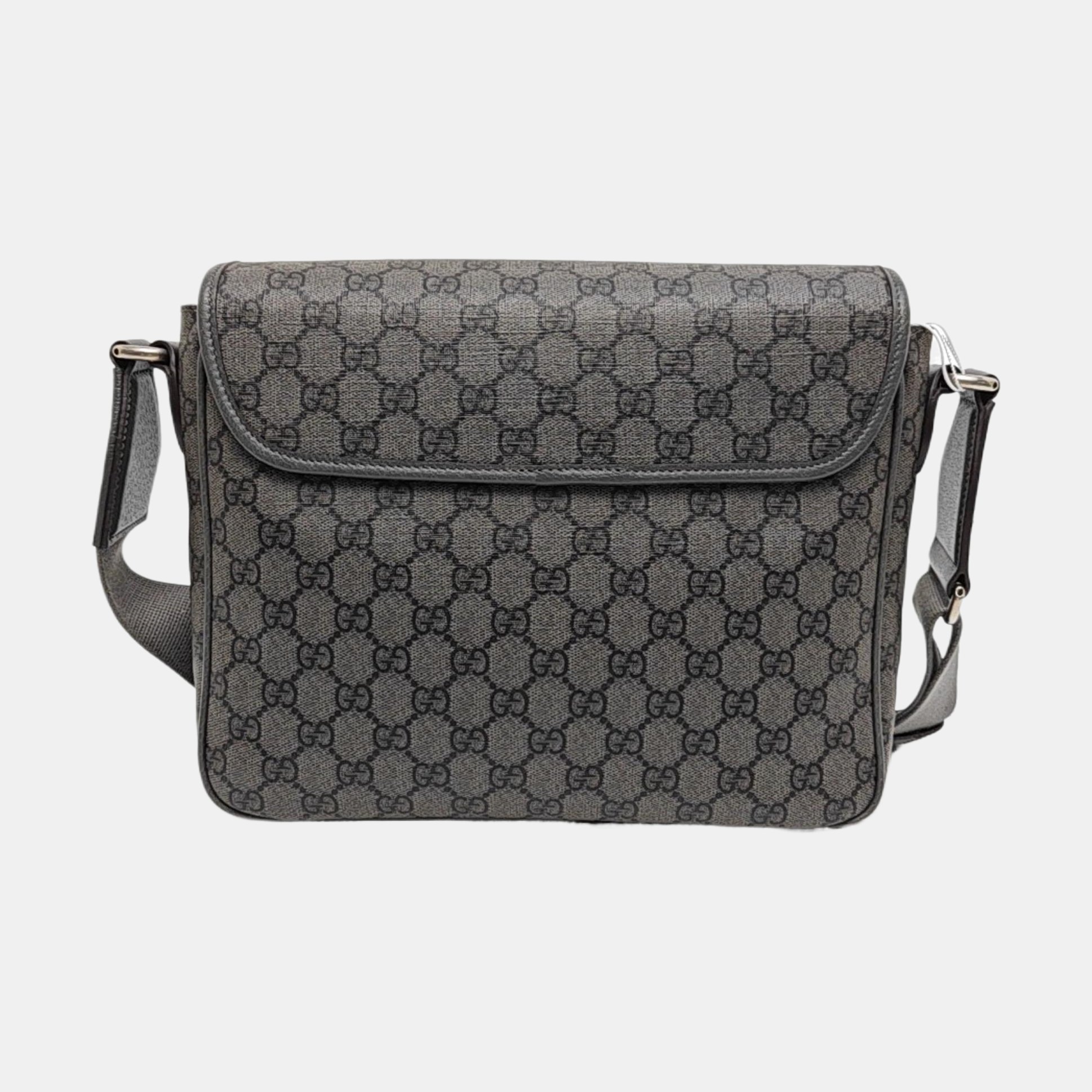 Ophidia Medium Monogram Coated Canvas Gray