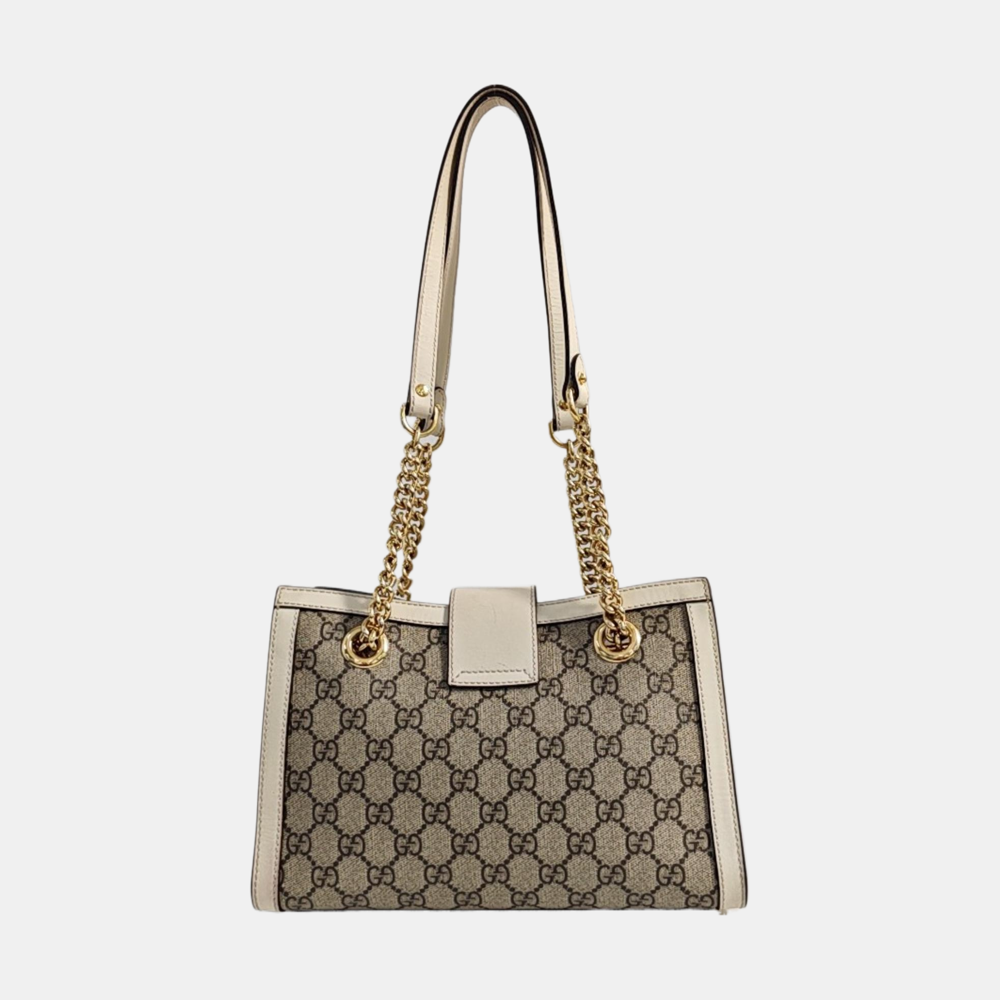 Padlock Small Monogram Coated Canvas Beige