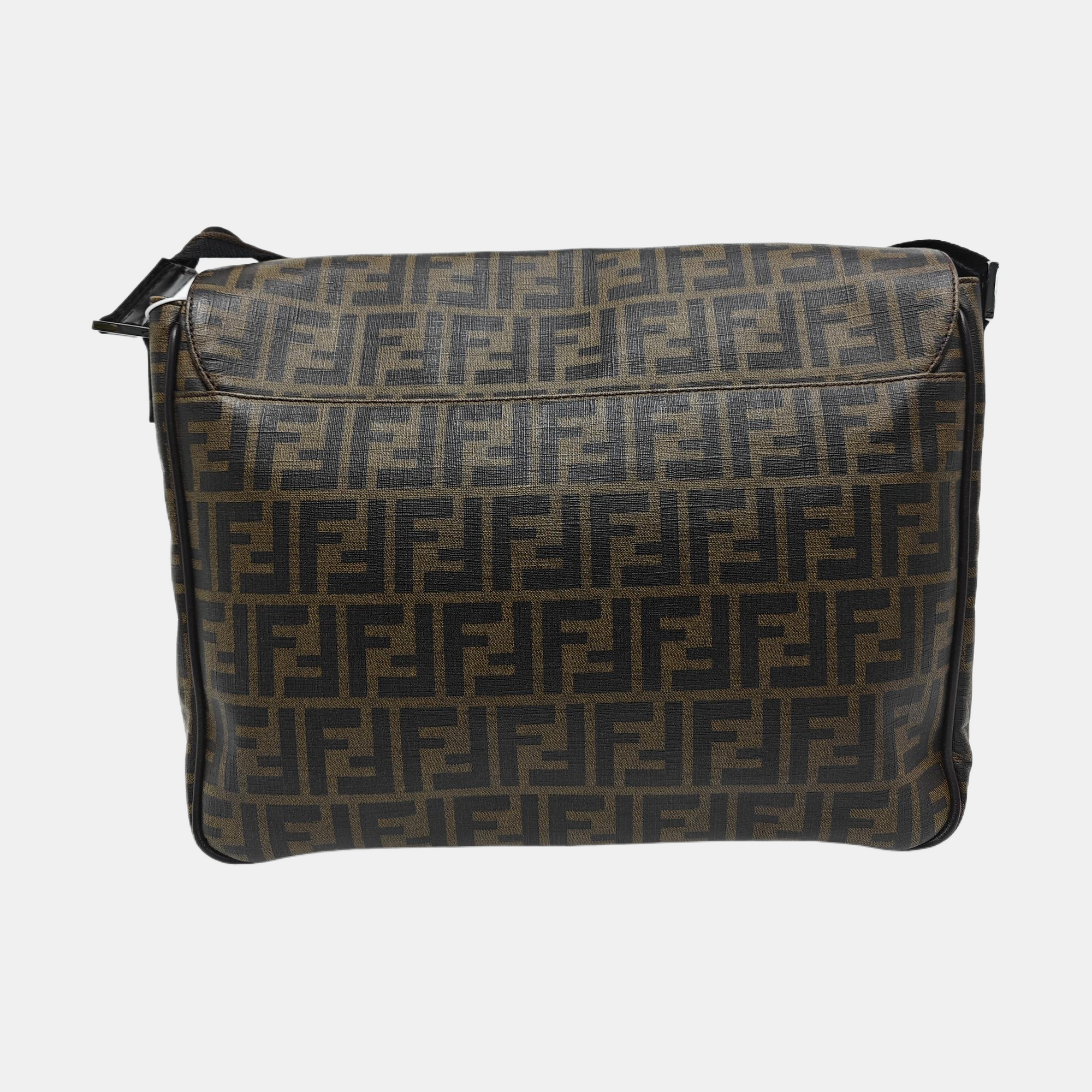 Monogram Coated Canvas Crossbody Bag Brown