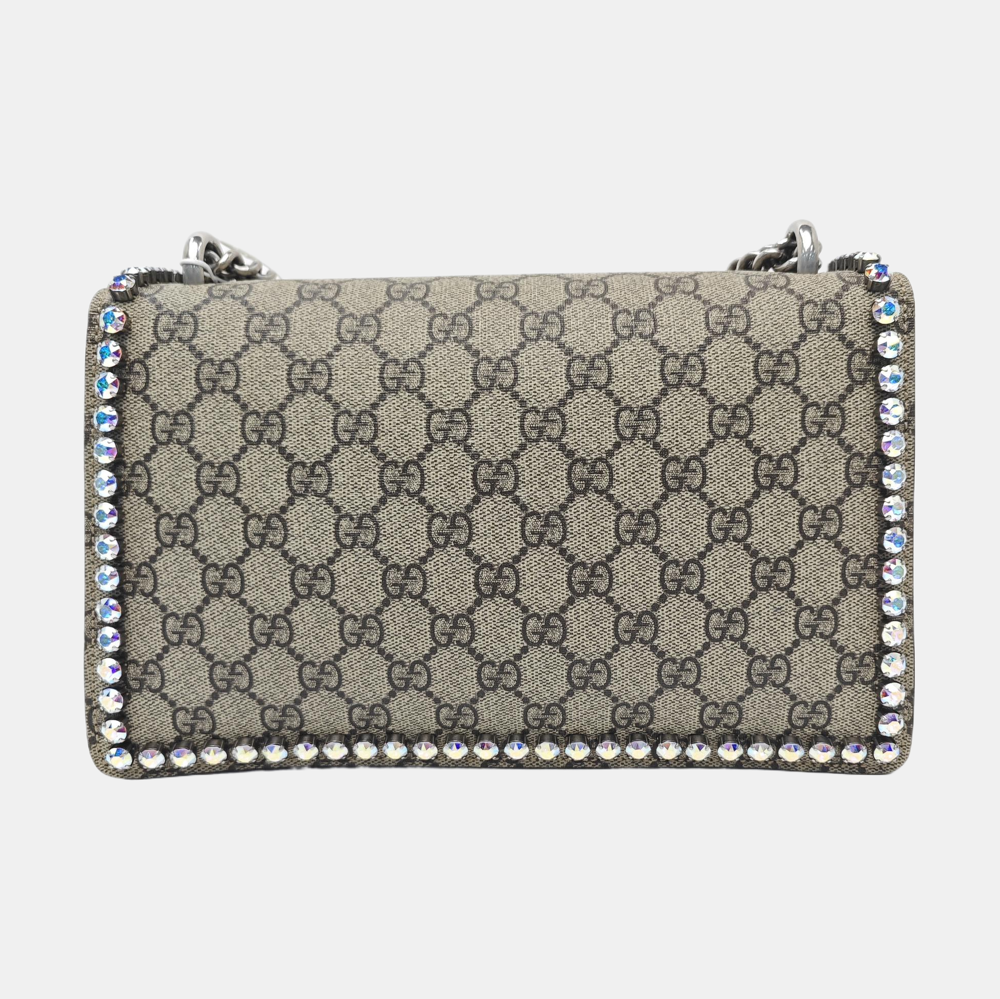 Dionysus Small Monogram Coated Canvas Beige