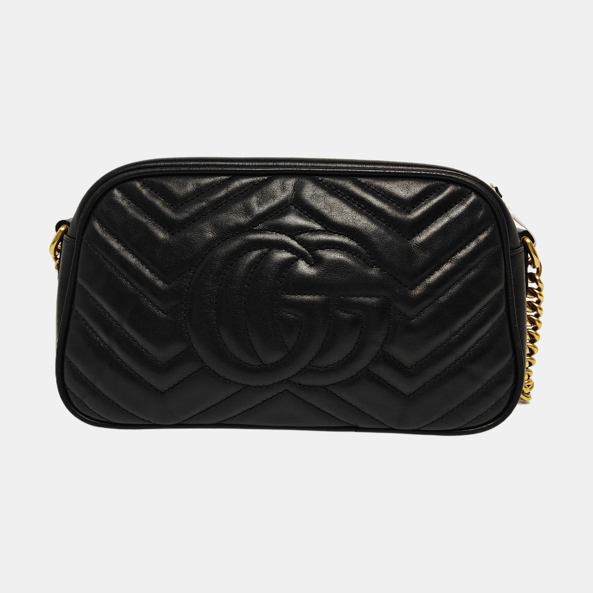 GG Marmont Small Quilted Calfskin Black