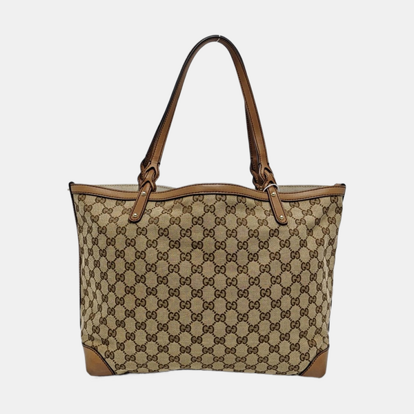 Monogram Canvas Tote Bag Brown