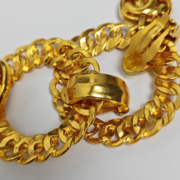 Metal Gold Clip On Earrings