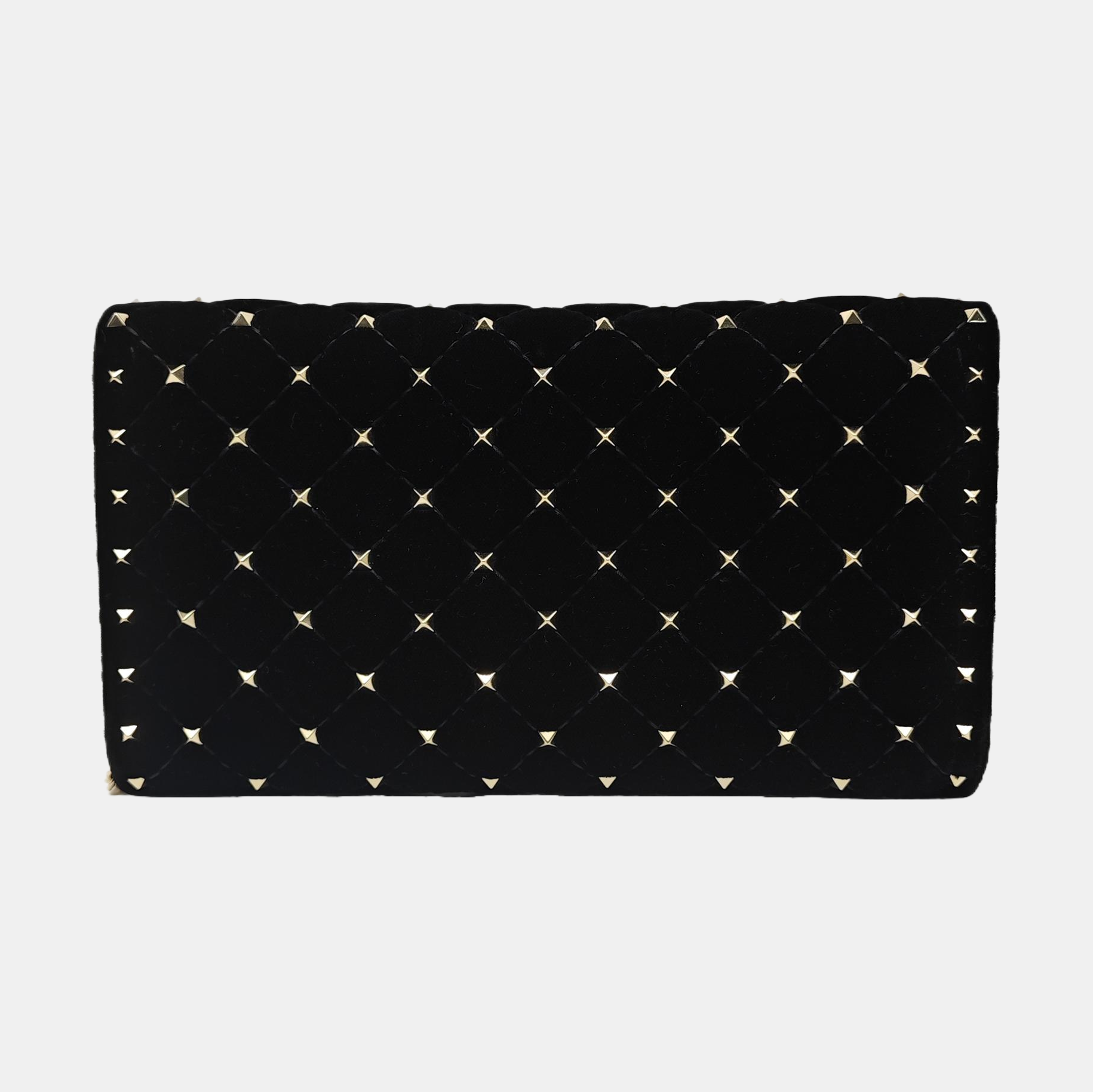 Spike Up Quilted Velvet Black